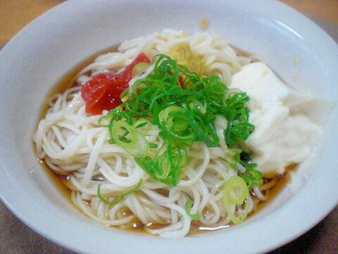 さっぱり美味しい！　「梅豆腐素麺」　　　　♪♪